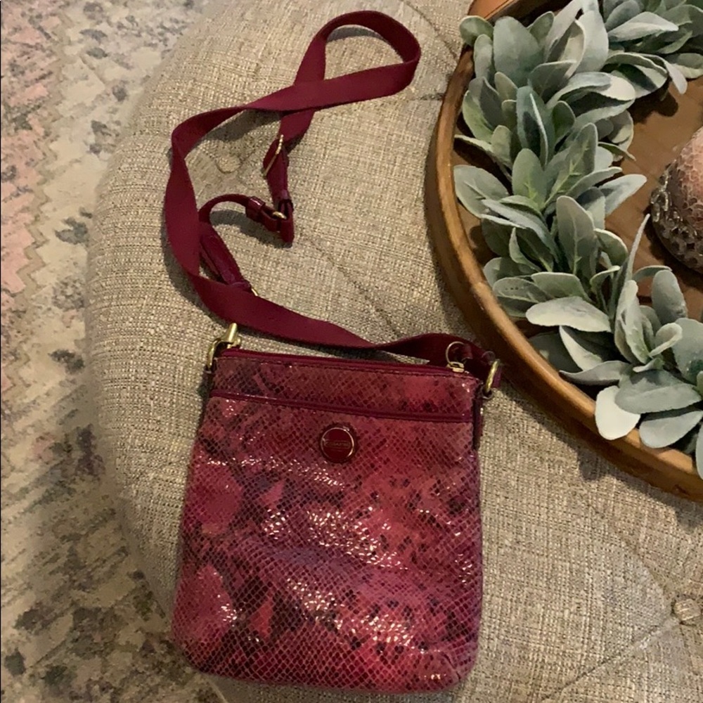 Coach crossbody purse wine color.